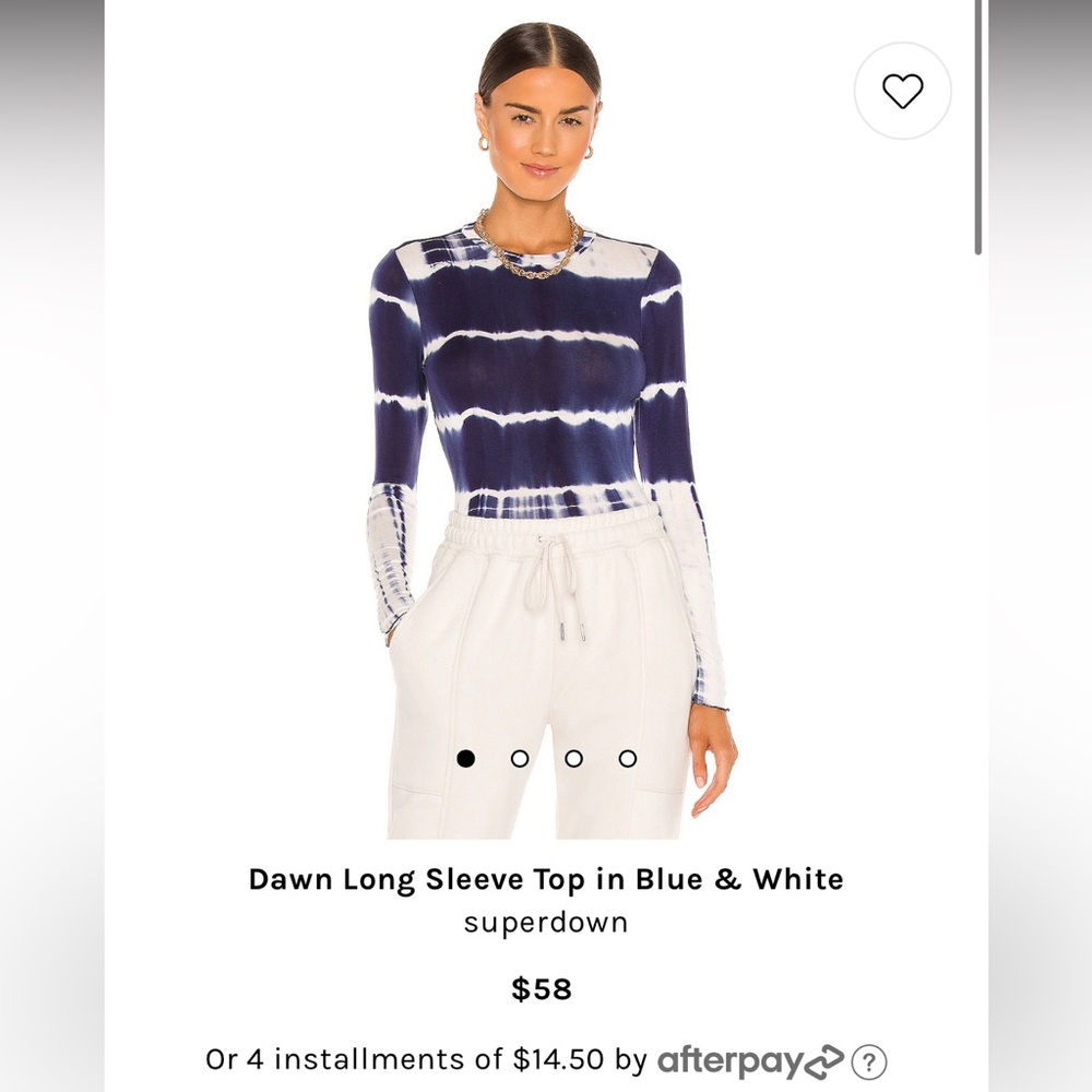 Dawn Long Sleeve Top in Blue & White
superdown, revolve